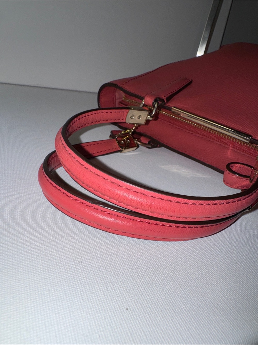 Coach Madison Mini North South Tote Crossbody Saffiano Leather Pink Coral - Picture 6 of 16